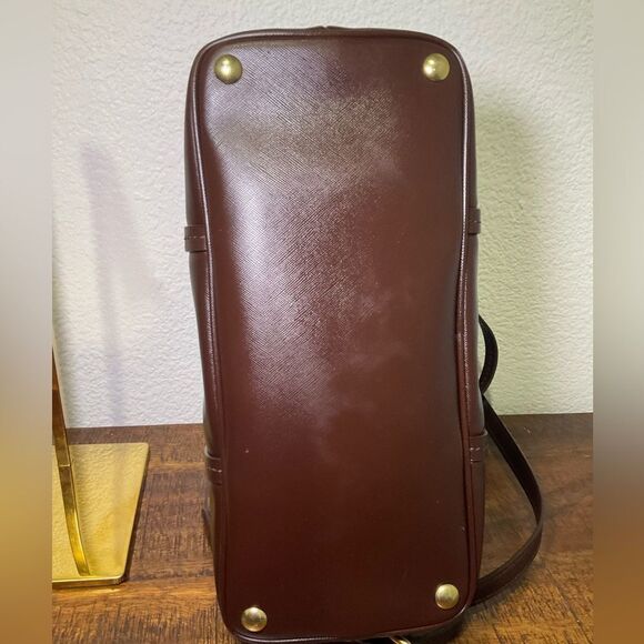 Coach Peyton Leather Cora Domed Satchel F25671 Brass/ Mahogany‎ - Picture 9 of 16